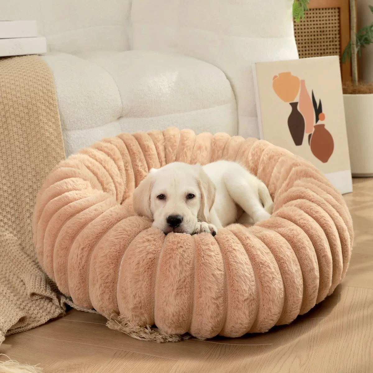 Flauschiges Hundekörbchen