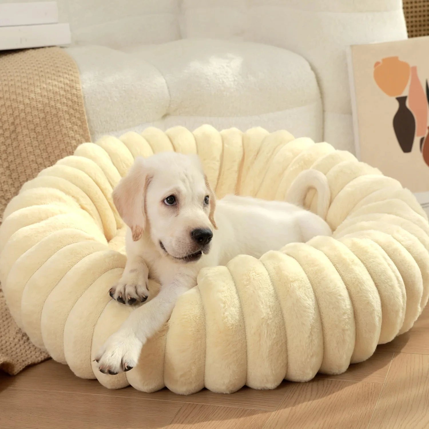 Flauschiges Hundekörbchen